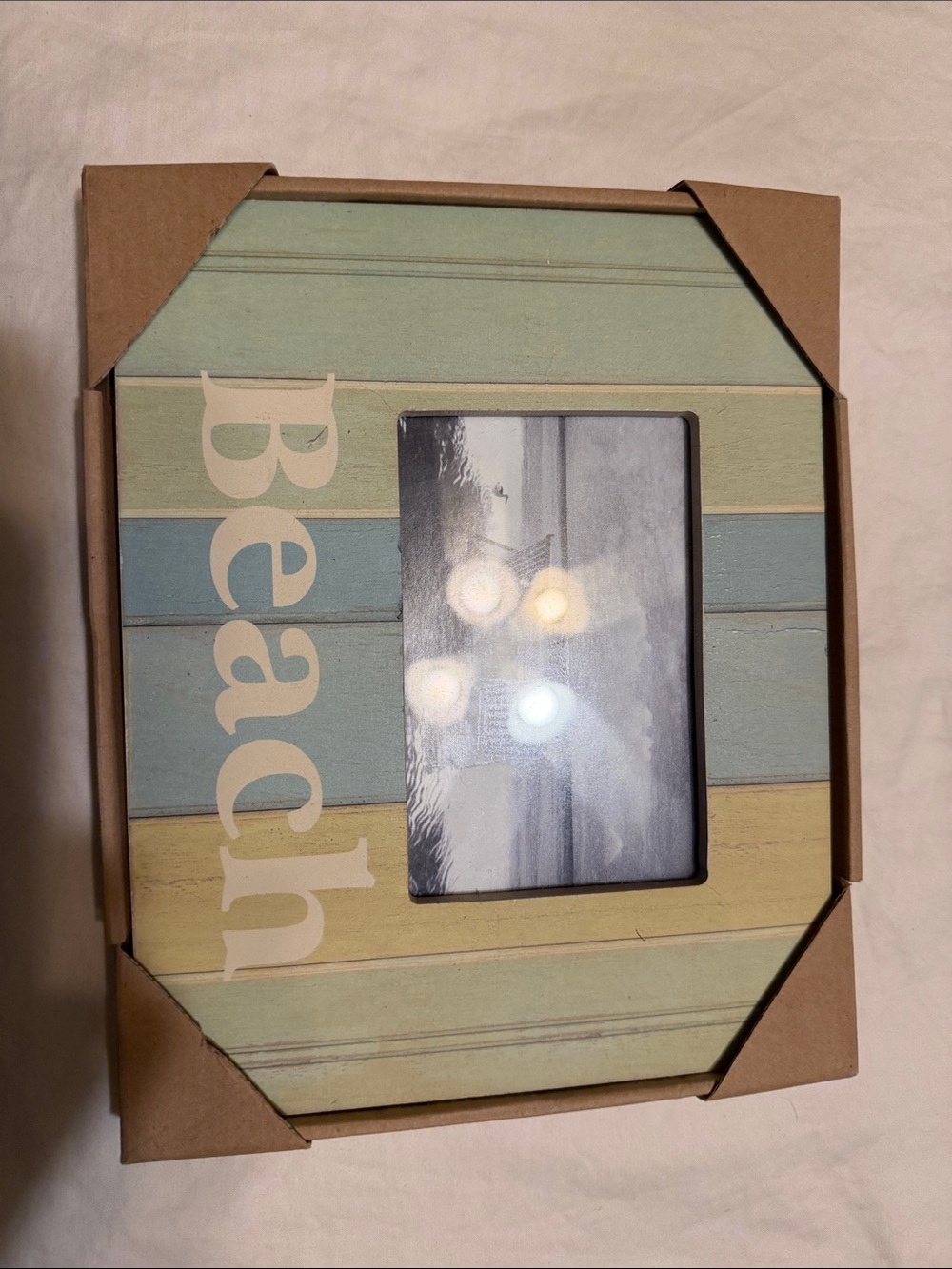 Coastal Beach Picture Frame in Pastel Blue & Green
